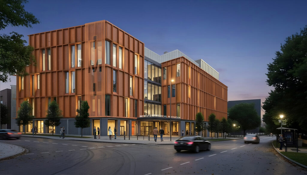 Artist impression of the outside of the Institute for Medical Innovatio
