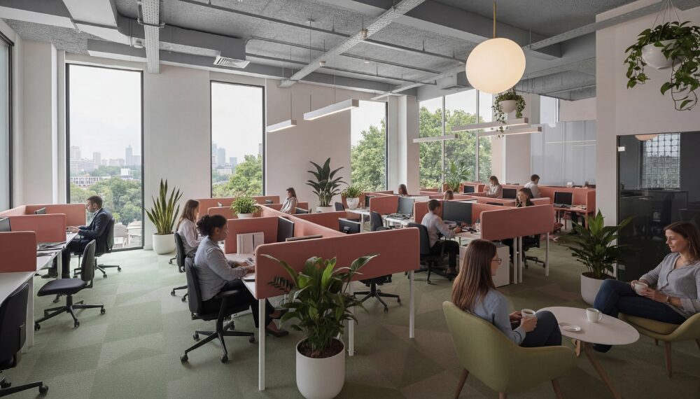 Artist impression of the collaborative spaces inside the Institute for Medical Innovation