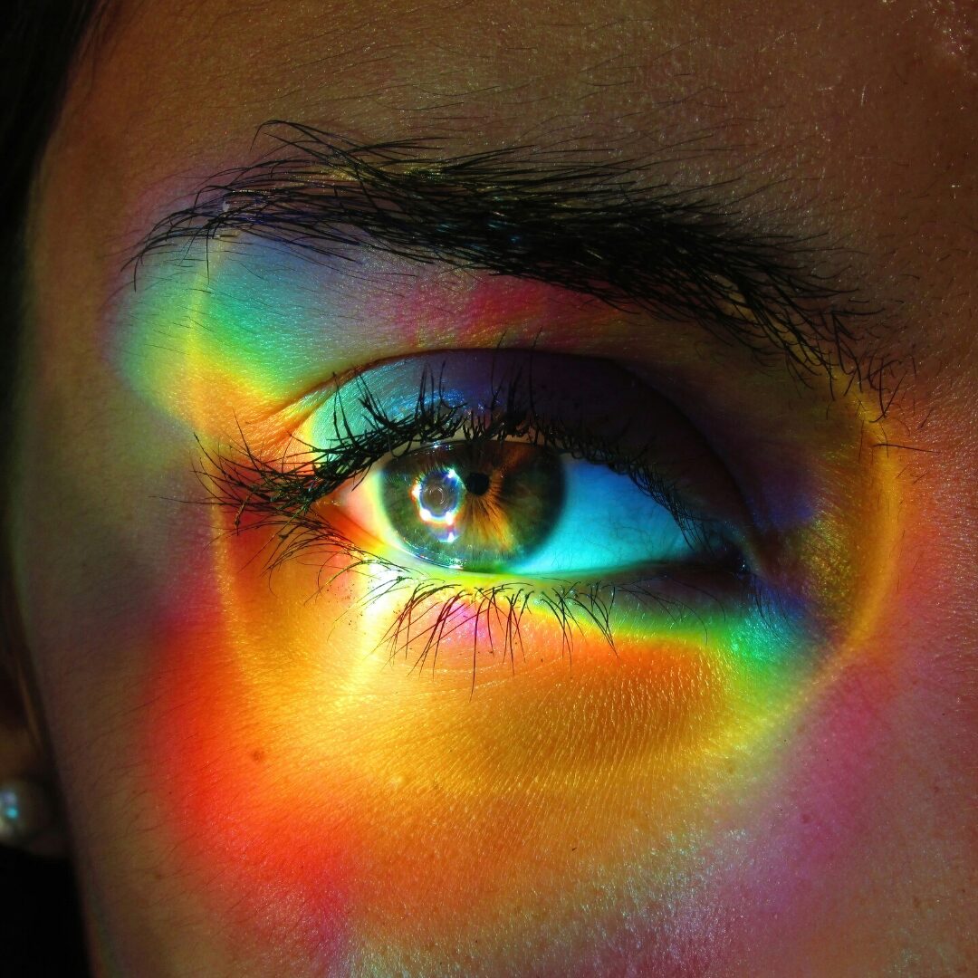 A human eye being scanned
